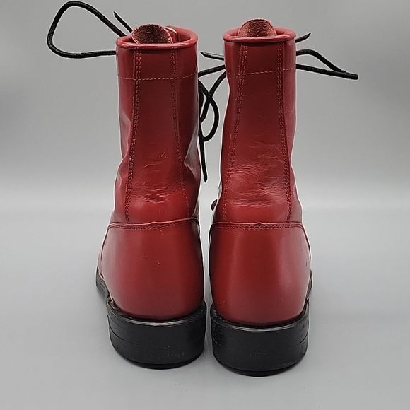 Justin roper diamond j vintage red combat boots - Picture 6 of 11